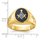 IBGoodman 14k Men's Polished and Grooved Blue Lodge Master Masonic Ring Mounting - B0-3B2615CE-1223