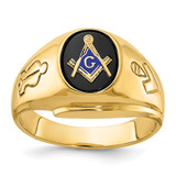 IBGoodman 14k Men's Polished and Grooved Blue Lodge Master Masonic Ring Mounting - B0-9BD00CB1-9360