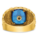 IBGoodman 14k Men's Polished and Nugget Textured Blue Lodge Master Masonic Ring Mounting