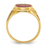 IBGoodman 14k Men's Polished and Textured Blue Lodge Master Masonic Ring Mounting - B5-7DE3DC1C-8864