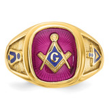 IBGoodman 14k Men's Polished and Textured Blue Lodge Master Masonic Ring Mounting - B5-7DE3DC1C-8864