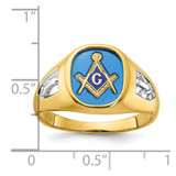 IBGoodman 14k Men's Polished and Textured Blue Lodge Master Masonic Ring Mounting - B5-8B0C0D25-2906
