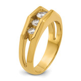 IBGoodman 14k Men's Polished Cut-Out 5-Stone 3/4 Carat AA Quality Diamond Ring