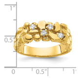 IBGoodman 14k Men's Polished Nugget Texture 1/4 Carat AA Quality Diamond Ring