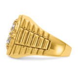 IBGoodman 14k Men's Polished Satin and Diamond-cut Round Cluster Ring Mounting