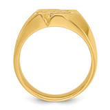 IBGoodman 14k Men's Polished Satin and Grooved 1/2 Carat AA Quality Diamond Ring - B5-48DB306D-6908