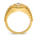 IBGoodman 14k Men's Polished Satin and Textured 1/2 Carat AA Quality Diamond Ring