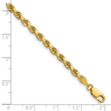 14K 24 inch 3.5mm Diamond-cut Rope with Lobster Clasp Chain