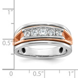 IBGoodman 14k Rose and White Gold Men's Polished Cut-Out 5-Stone Ring Mounting - B6-93D882C8-9382
