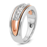IBGoodman 14k Rose and White Gold Men's Polished Cut-Out 5-Stone Ring Mounting - B6-93D882C8-9382