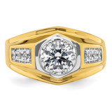 IBGoodman 14k Two Tone 1 1/5 carat Lab Grown Diamond VS/SI+ G+ Complete Polished Men's Ring