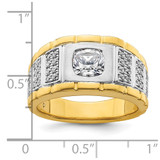 IBGoodman 14k Two Tone 1 3/8 carat Lab Grown Diamond VS/SI+ G+ Complete Polished Men's Ring