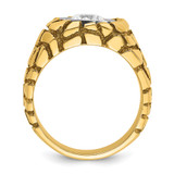 IBGoodman 14k Two Tone 1 carat Lab Grown Diamond VS/SI+ G+ Complete Men's Nugget Ring