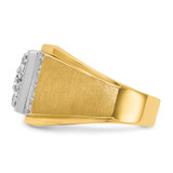 IBGoodman 14k Two Tone 1 carat Lab Grown Diamond VS/SI+ G+ Complete Men's Polished and Satin Cluster Ring - B5-E0070C1F-8544