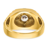 IBGoodman 14k Two Tone 1 carat Lab Grown Diamond VS/SI+ G+ Complete Polished Satin and Textured Men's Ring - B5-913BF54D-9002
