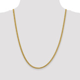 14K 24 inch 3.5mm Semi-Solid 3-Wire Wheat with Lobster Clasp Chain