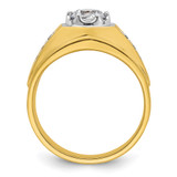 IBGoodman 14k Two Tone 1/5 carat Lab Grown Diamond VS/SI+ G+ 1 carat Center Round Semi Mount Polished and Satin Men's Ring