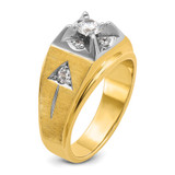 IBGoodman 14k Two Tone 3/4 carat Lab Grown Diamond VS/SI+ G+ Complete Polished and Satin Men's Ring - B0-1BB73A26-1361
