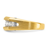 IBGoodman 14k Two-tone 1 1/2 carat Lab Grown Diamond VS/SI+ G+ Five Stone Polished and Satin Men's Ring
