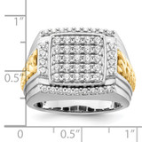 IBGoodman 14k Two-Tone 1 1/2 carat Lab Grown Diamond VS/SI+ G+ Men's Ring
