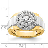 IBGoodman 14k Two-Tone 1 1/4 carat Lab Grown Diamond VS/SI+ G+ Complete Cluster Men's Ring