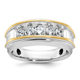 IBGoodman 14k Two-tone 1 carat Lab Grown Diamond VS/SI+ G+ Complete Men's Ring - B6-BAA375CD-1153