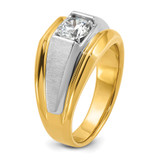 IBGoodman 14k Two-tone 1 carat Lab Grown Diamond VS/SI+ G+ Complete Polished and Brushed Men's Band