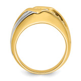 IBGoodman 14k Two-tone 1 carat Lab Grown Diamond VS/SI+ G+ Complete Polished and Grooved Men's Ring - B5-5BCB3AFD-1107