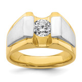 IBGoodman 14k Two-Tone 1 carat Lab Grown Diamond VS/SI+ G+ Complete Polished and Satin Men's Ring - B2-1A285F82-4159