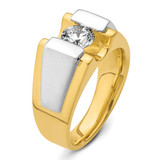 IBGoodman 14k Two-Tone 1 carat Lab Grown Diamond VS/SI+ G+ Complete Polished and Satin Men's Ring - B2-1A285F82-4159