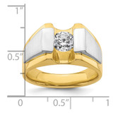 IBGoodman 14k Two-Tone 1 carat Lab Grown Diamond VS/SI+ G+ Complete Polished and Satin Men's Ring - B2-1A285F82-4159