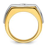 IBGoodman 14k Two-tone 1 carat Lab Grown Diamond VS/SI+ G+ Complete Polished and Satin Men's Ring - B2-D38CB9A6-2976