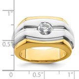 IBGoodman 14k Two-tone 1 carat Lab Grown Diamond VS/SI+ G+ Complete Polished and Satin Men's Ring - B2-D38CB9A6-2976