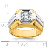 IBGoodman 14k Two-tone 1 carat Lab Grown Diamond VS/SI+ G+ Complete Polished Men's Ring