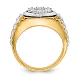 IBGoodman 14k Two-Tone 1 carat Lab Grown Diamond VS/SI+ G+ Complete Ridged Men's Ring