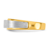 IBGoodman 14k Two-tone 1/15 carat Lab Grown Diamond VS/SI+ G+ Complete Polished and Satin Men's Band