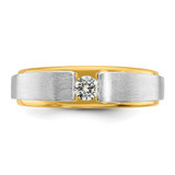 IBGoodman 14k Two-tone 1/15 carat Lab Grown Diamond VS/SI+ G+ Complete Polished and Satin Men's Band