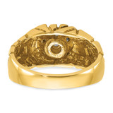 IBGoodman 14k Two-Tone 1/2 carat Lab Grown Diamond VS/SI+ G+ Complete Men's Textured Cluster Nugget Ring