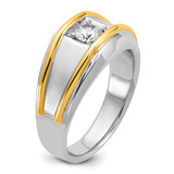 IBGoodman 14k Two-tone 1/2 carat Lab Grown Diamond VS/SI+ G+ Complete Polished Men's Ring