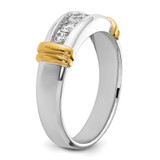 IBGoodman 14k Two-tone 1/2 carat Lab Grown Diamond VS/SI+ G+ Five Stone Complete Polished Men's Ring
