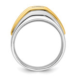 IBGoodman 14k Two-tone 1/2 carat Lab Grown Diamond VS/SI+ G+ Three Stone Complete Men's Ring - B2-00DE81F6-8846
