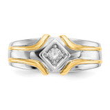 IBGoodman 14k Two-Tone 1/6 carat Lab Grown Diamond VS/SI+ G+ Complete Men's Ring