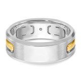 IBGoodman 14k Two-tone 1/6 carat Lab Grown Diamond VS/SI+ G+ Polished and Satin Cut-Out Three Stone Complete Men's Ring