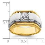 IBGoodman 14k Two-tone 3/4 carat Lab Grown Diamond VS/SI+ G+ Complete Polished and Satin Men's Ring - B2-45549EA0-5844