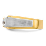 IBGoodman 14k Two-tone 3/4 carat Lab Grown Diamond VS/SI+ G+ Complete Satin Men's Ring