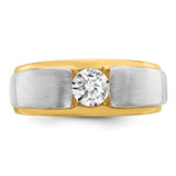 IBGoodman 14k Two-tone 3/4 carat Lab Grown Diamond VS/SI+ G+ Complete Satin Men's Ring