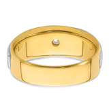 IBGoodman 14k Two-tone 3/4 carat Lab Grown Diamond VS/SI+ G+ Complete Satin Men's Ring