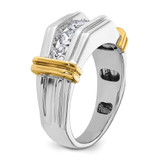 IBGoodman 14k Two-tone Five Stone Polished and Grooved Men's Ring Mounting