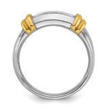 IBGoodman 14k Two-tone Men's Polished 3-Stone 1/2 Carat AA Quality Diamond Ring - B6-0242E127-1411