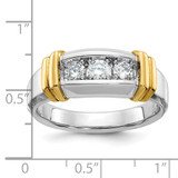 IBGoodman 14k Two-tone Men's Polished 3-Stone 1/2 Carat AA Quality Diamond Ring - B6-0242E127-1411